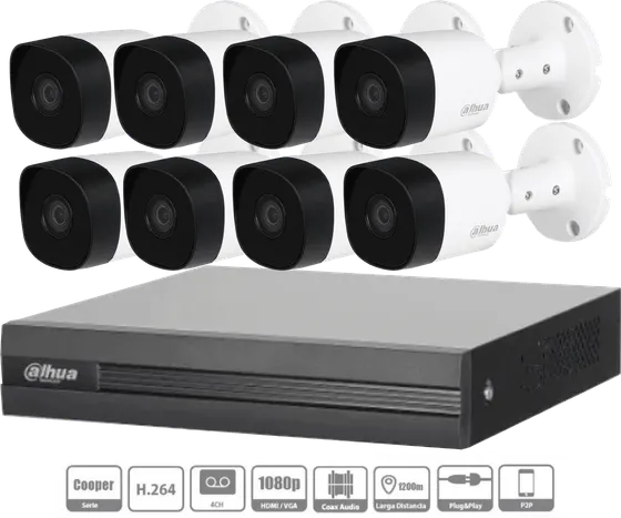 Kit de 8 cámaras Full HD Dahua